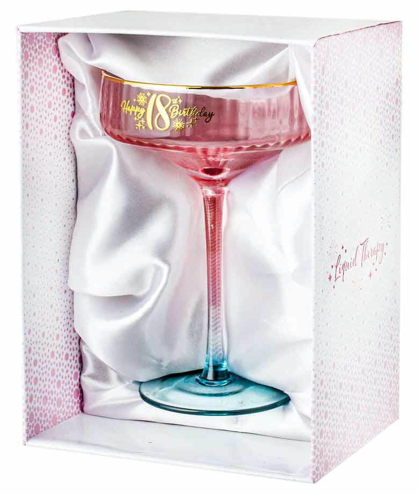 18TH FLUTED PINK COUPE GLASS 