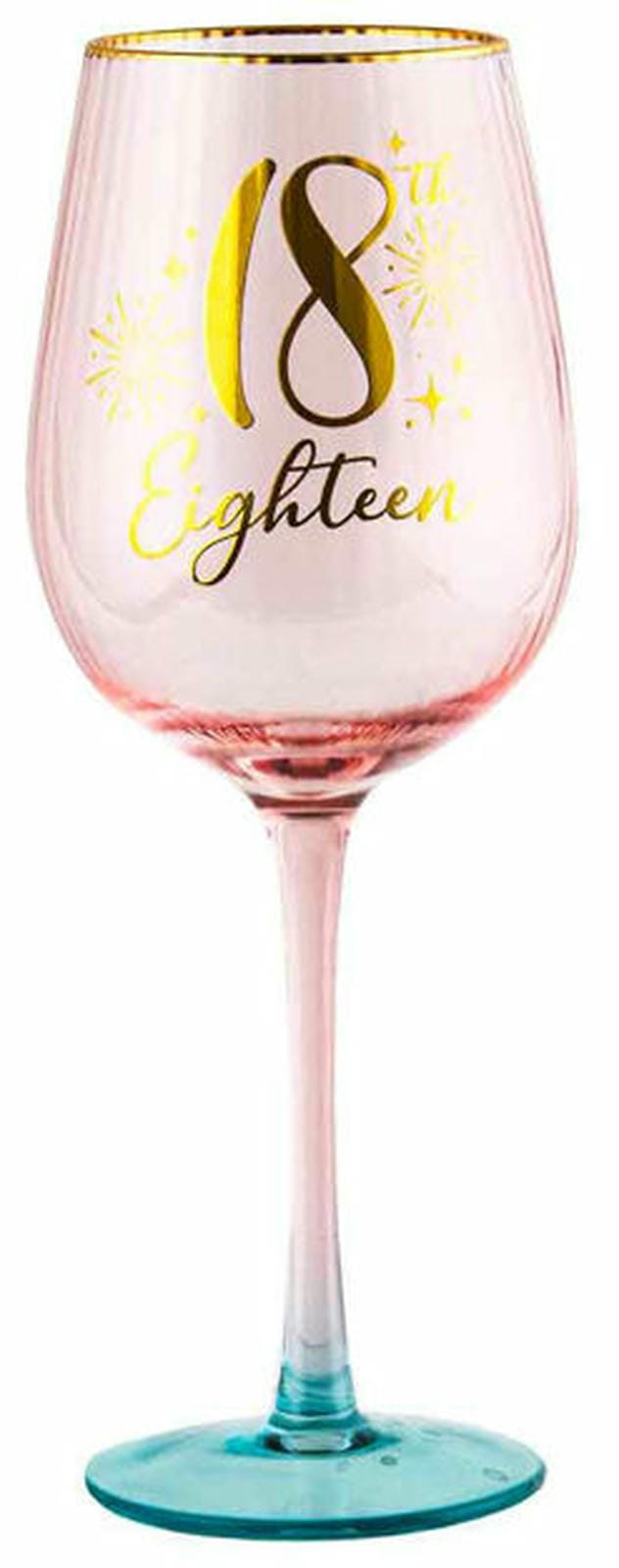 18TH FLUTED PINK WINE GLASS 