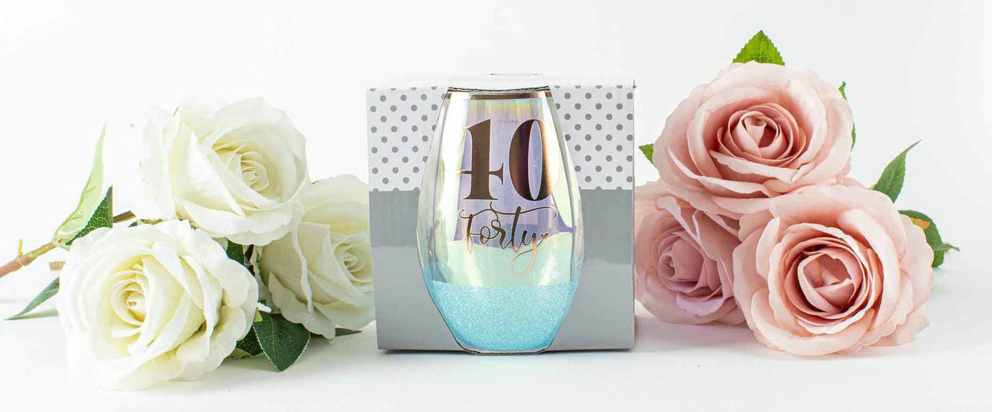 40 GLITTER STEMLESS BLUE 