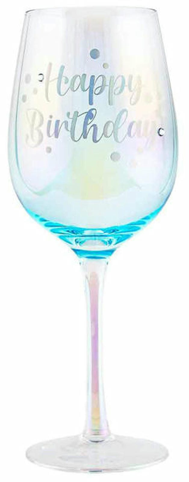 HAPPY BIRTHDAY HOLOGRAPHIC WINE GLASS 