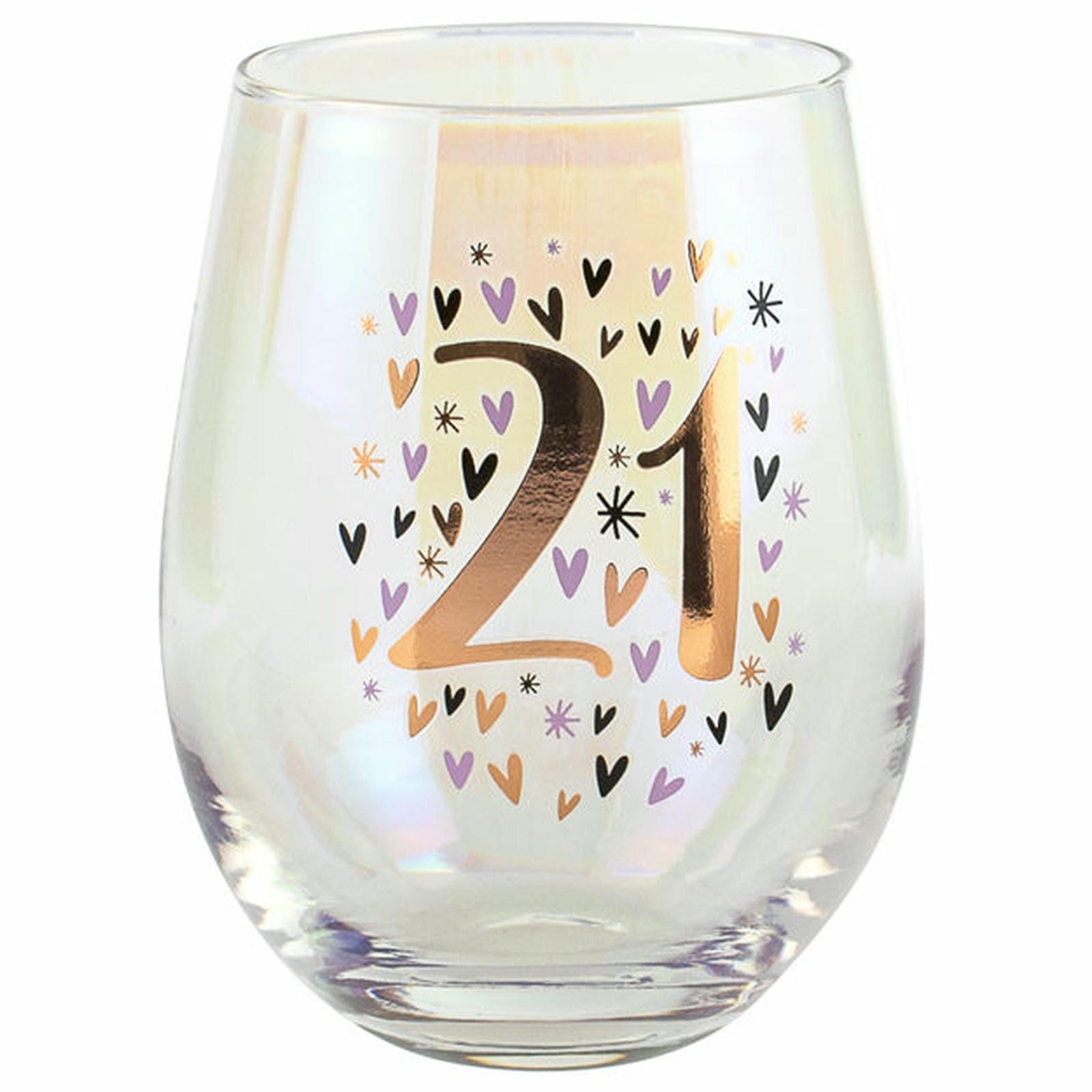 21ST RAINBOW PASTEL GOLD STEMLESS WINE 
