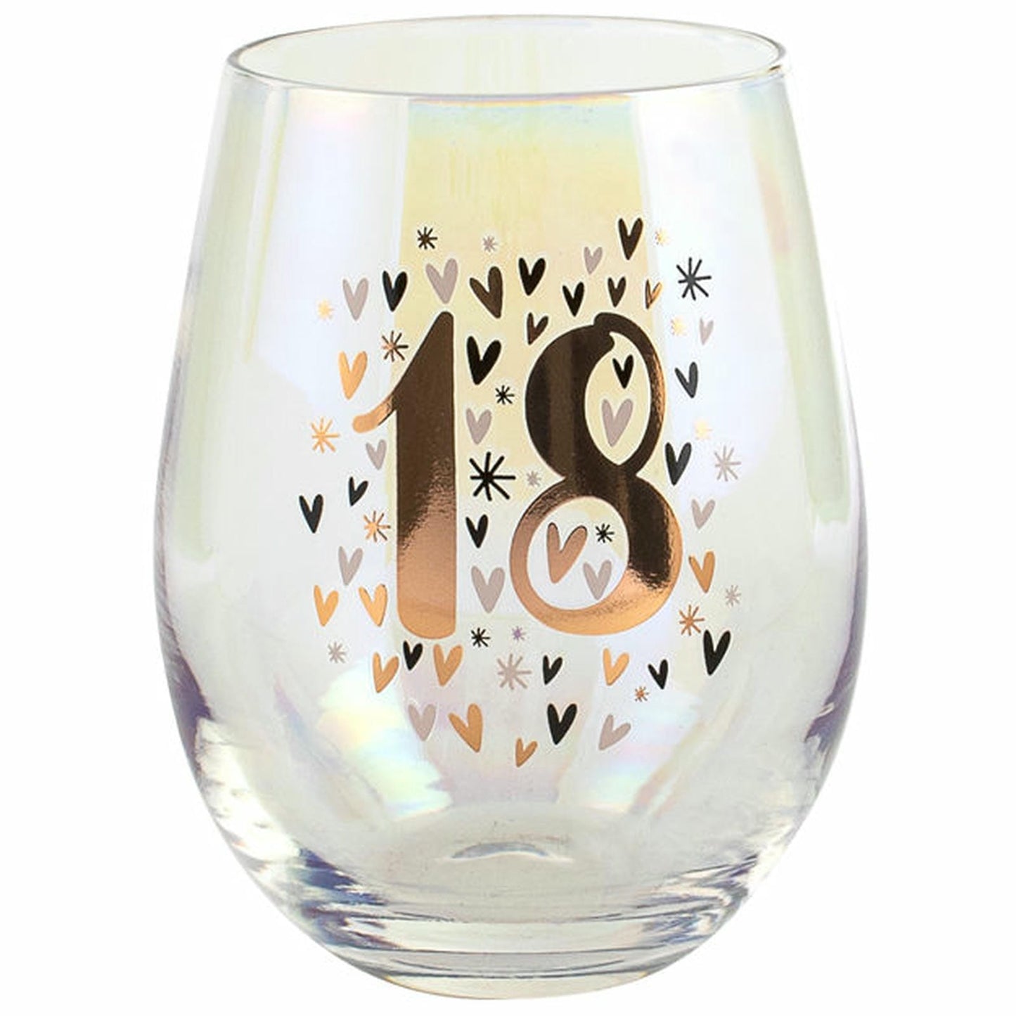 18TH RAINBOW PASTEL GOLD STEMLESS WINE 