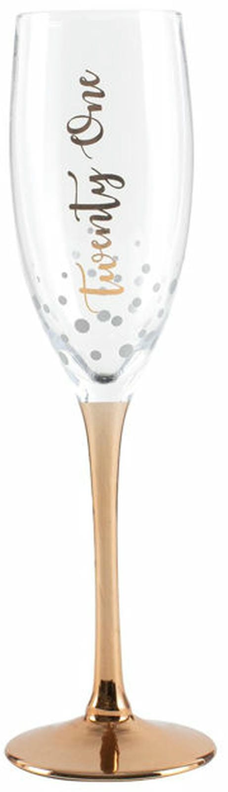 21 ROSE GOLD STEM CHAMPAGNE GLASS 