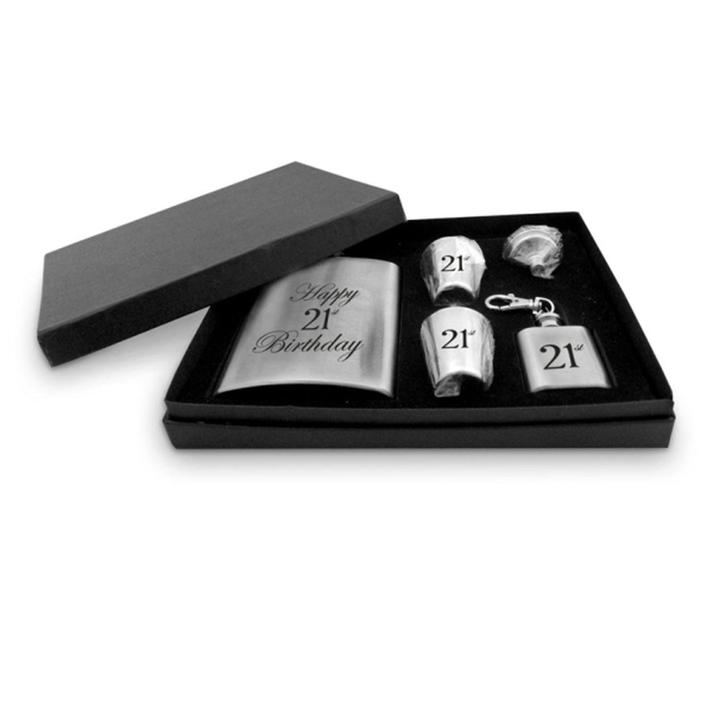 HIP FLASK SET 21ST 5PC SET 