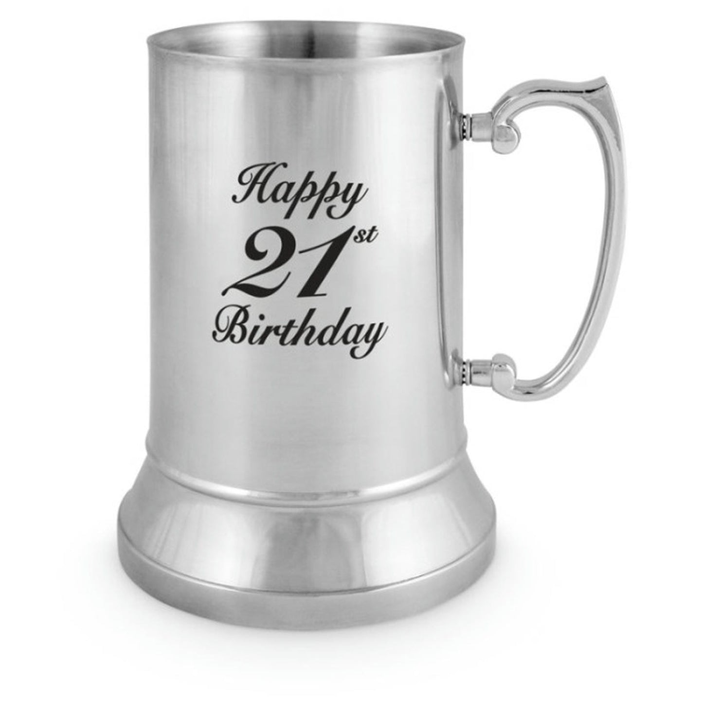 18OZ BEER MUG HAPPY 21ST SS 