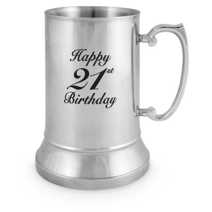 18OZ BEER MUG HAPPY 21ST SS 