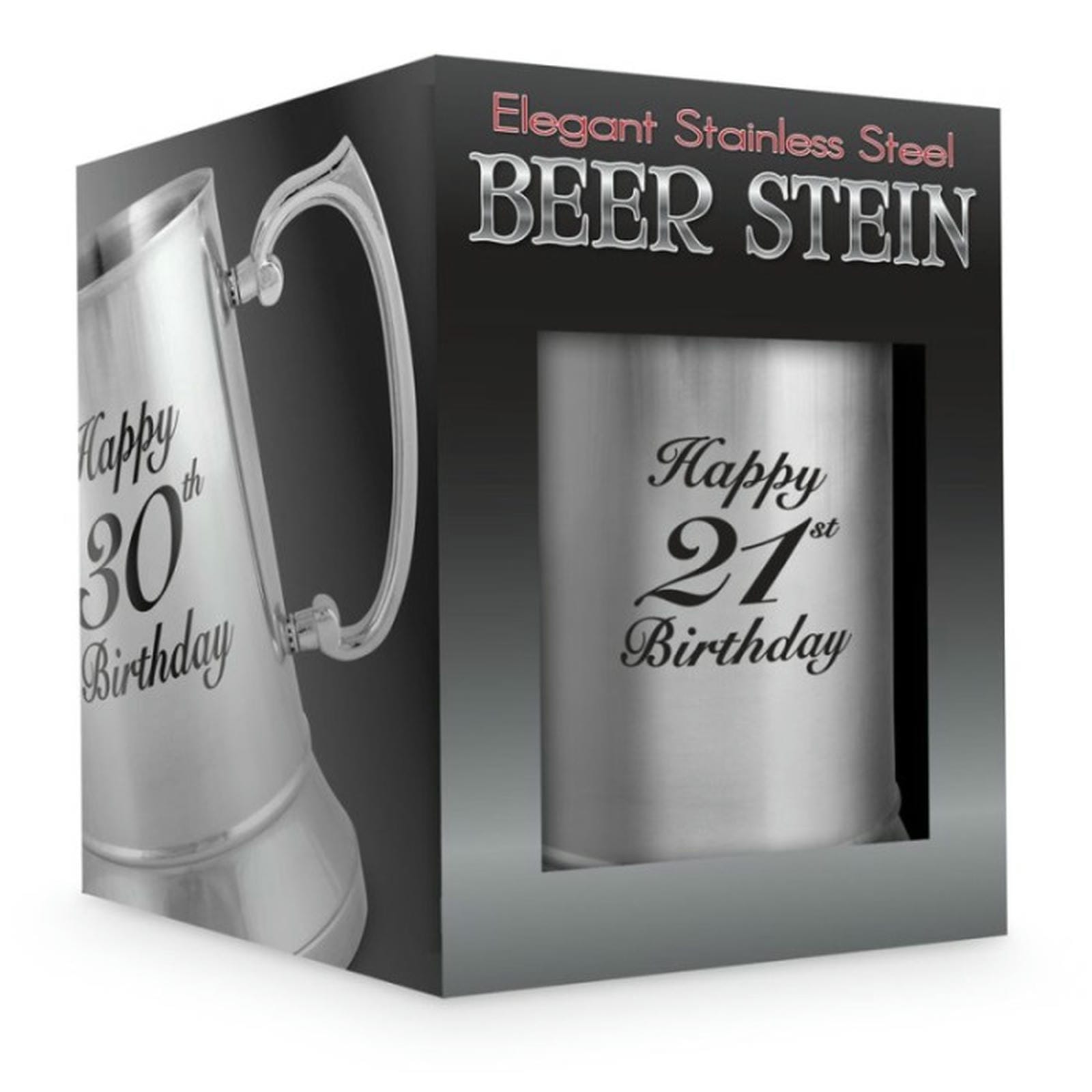 18OZ BEER MUG HAPPY 21ST SS 