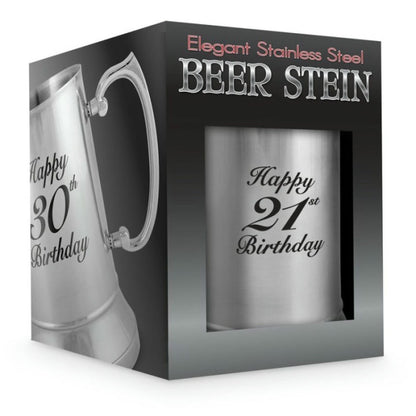 18OZ BEER MUG HAPPY 21ST SS 