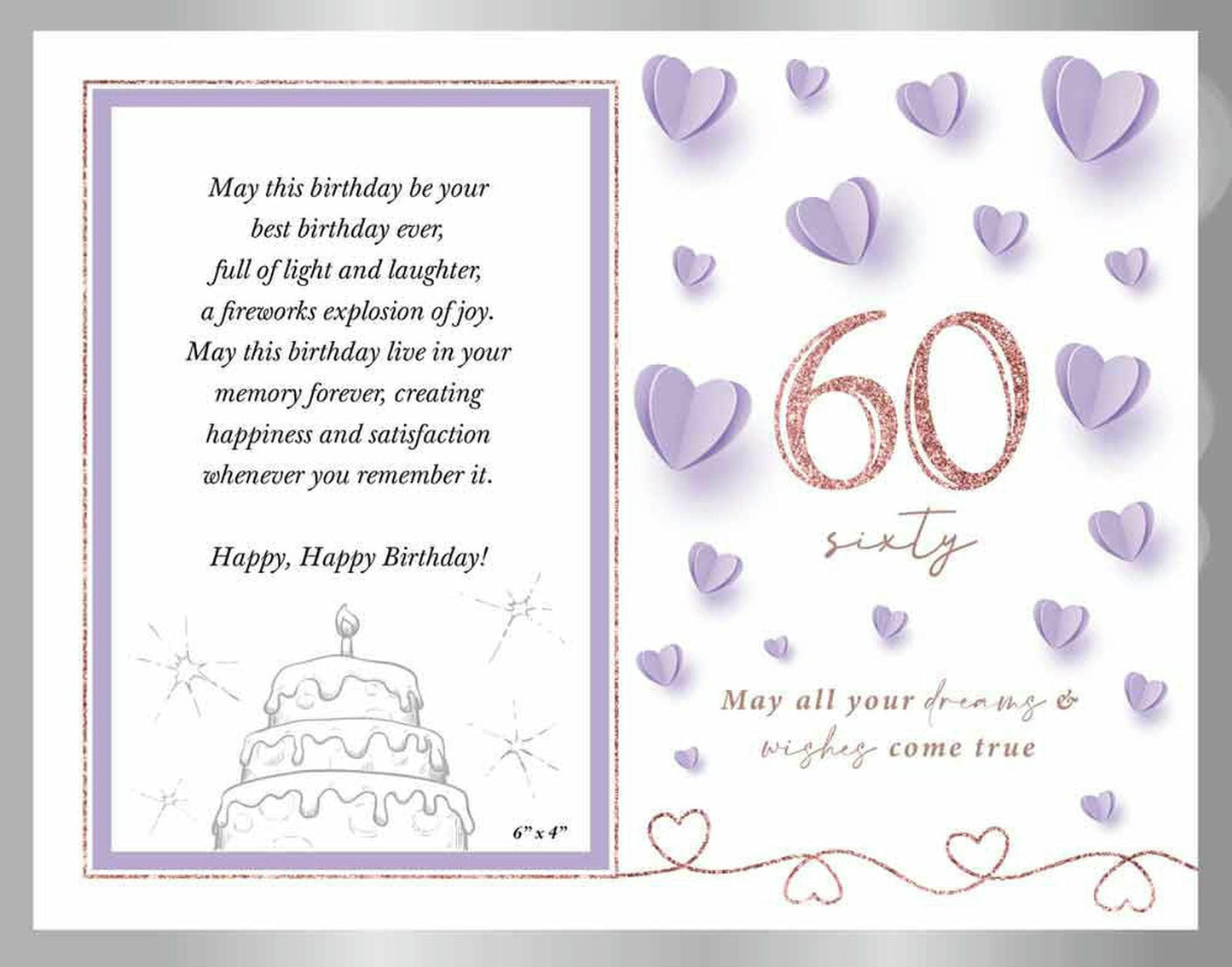 SWEET 60 HEART GLASS PF 