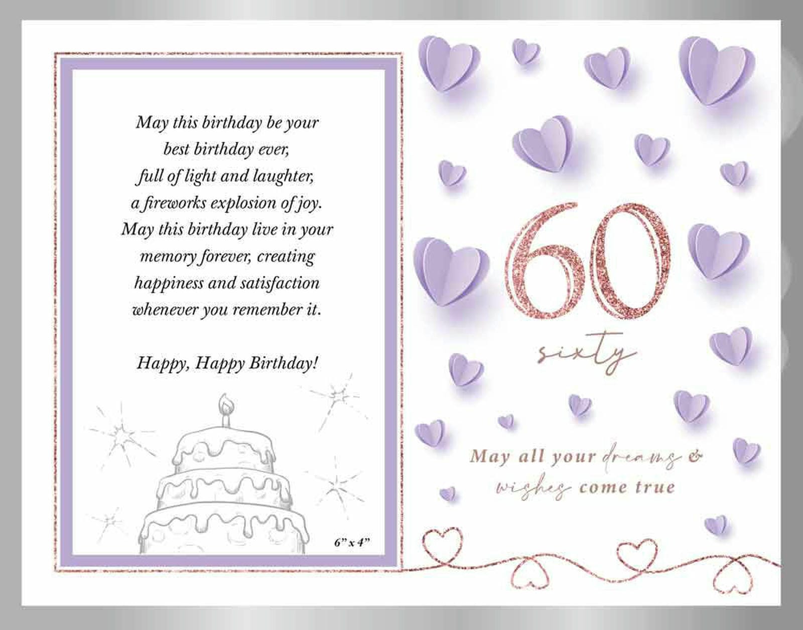 SWEET 60 HEART GLASS PF 