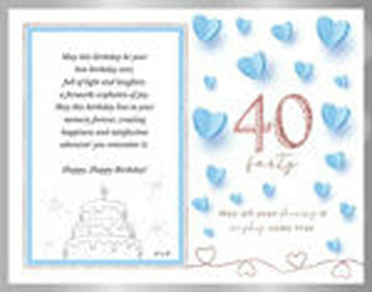 SWEET 40 HEART GLASS PF 