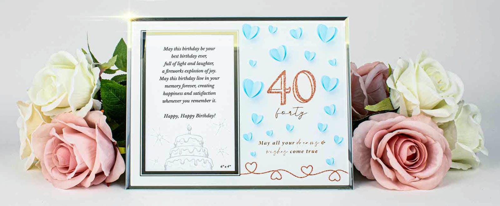 SWEET 40 HEART GLASS PF 