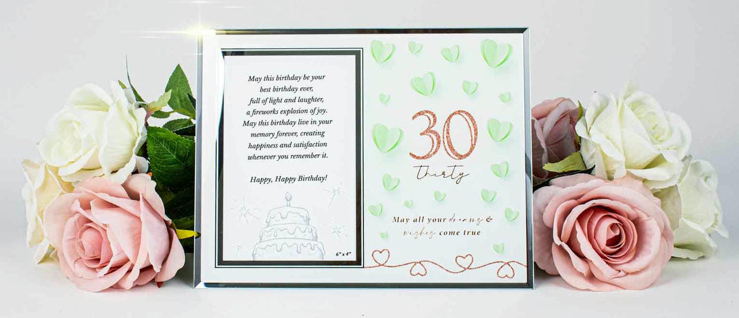 SWEET 30 HEART GLASS PF 