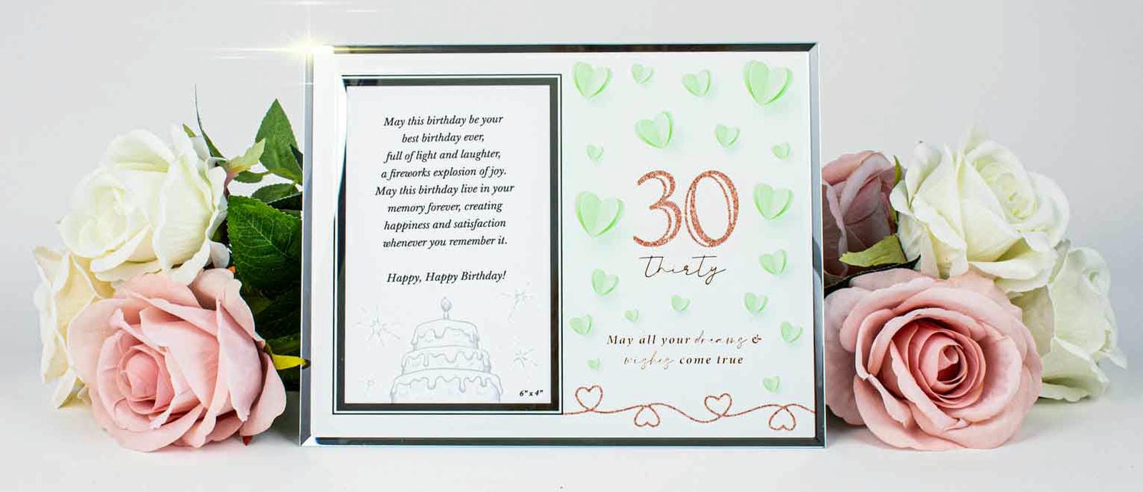 SWEET 30 HEART GLASS PF 