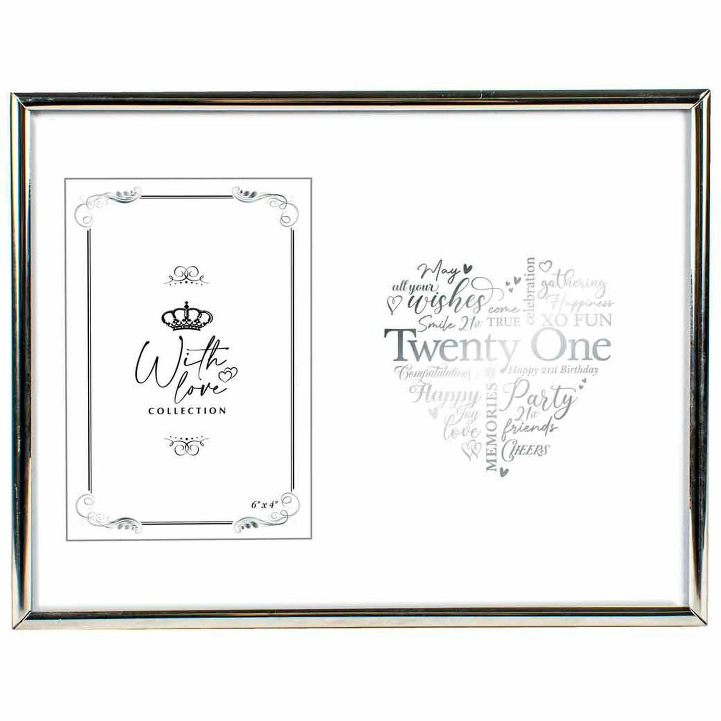 21ST B DAY SILVER EDGED FRAME 