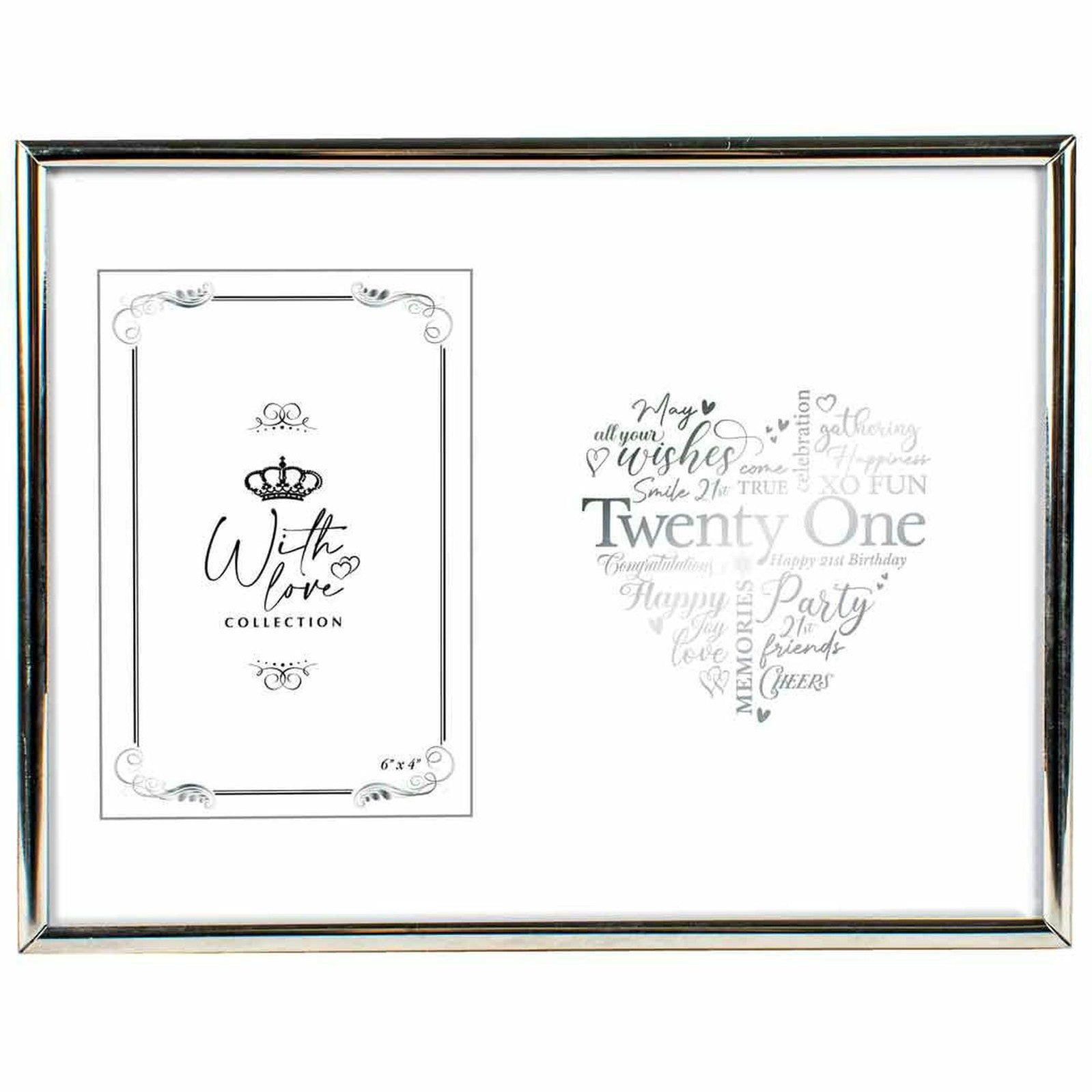 21ST B DAY SILVER EDGED FRAME 