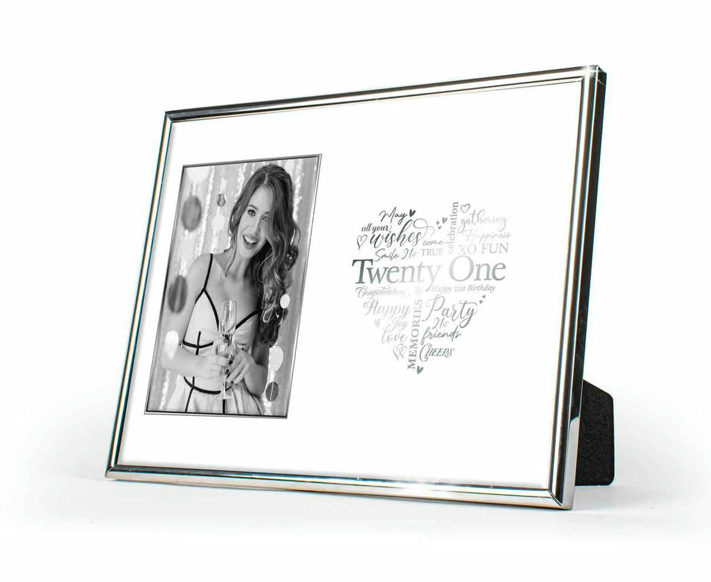 21ST B DAY SILVER EDGED FRAME 