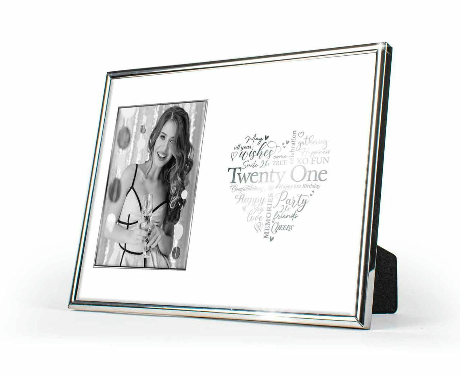 21ST B DAY SILVER EDGED FRAME 