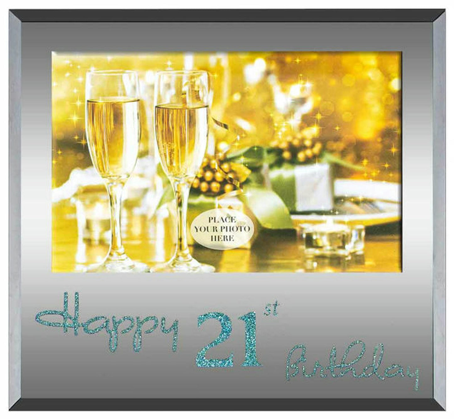 HAPPY 21ST BLUE TEXT 