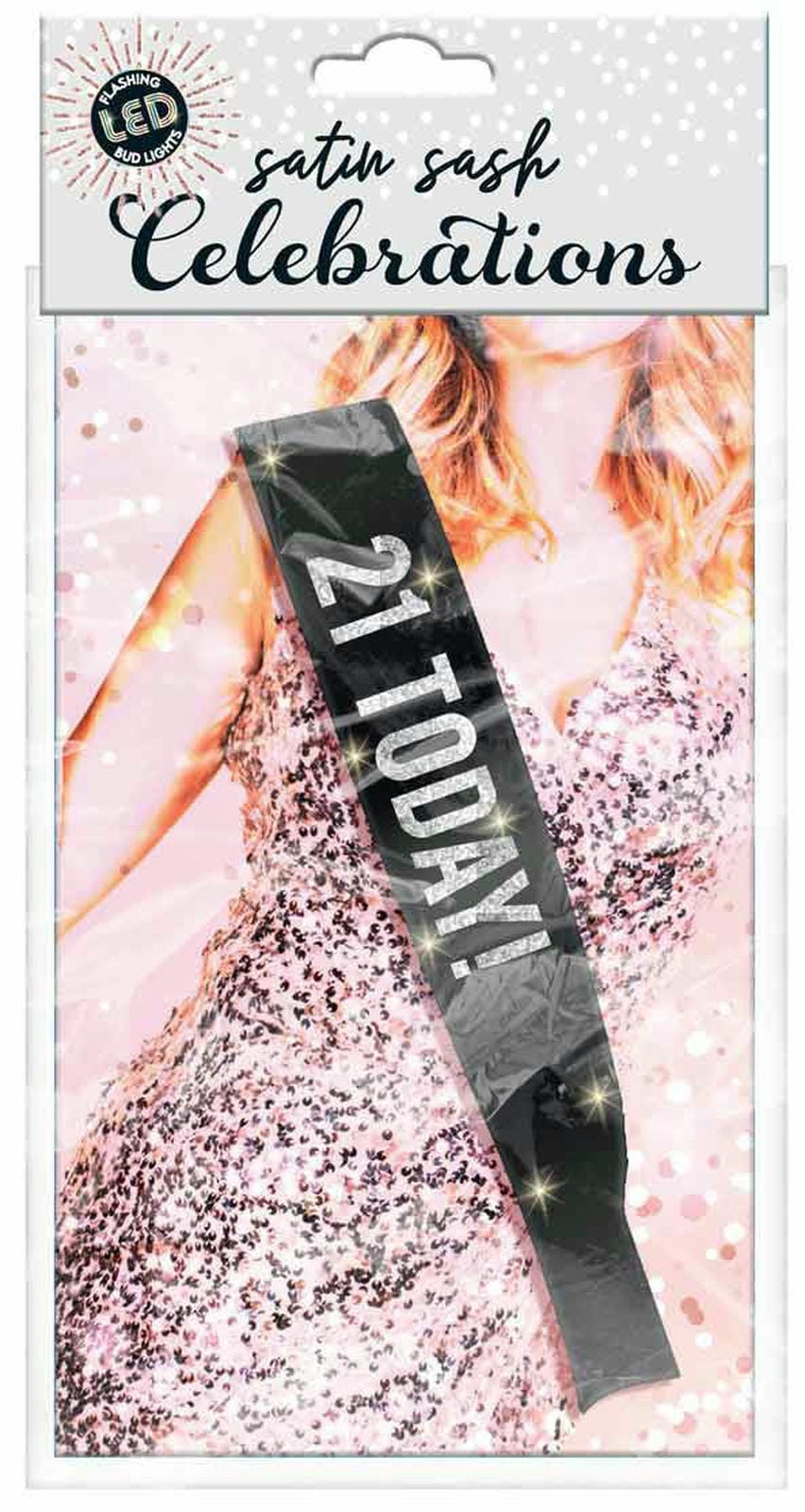 BLACK 21ST FLASHING SASH 
