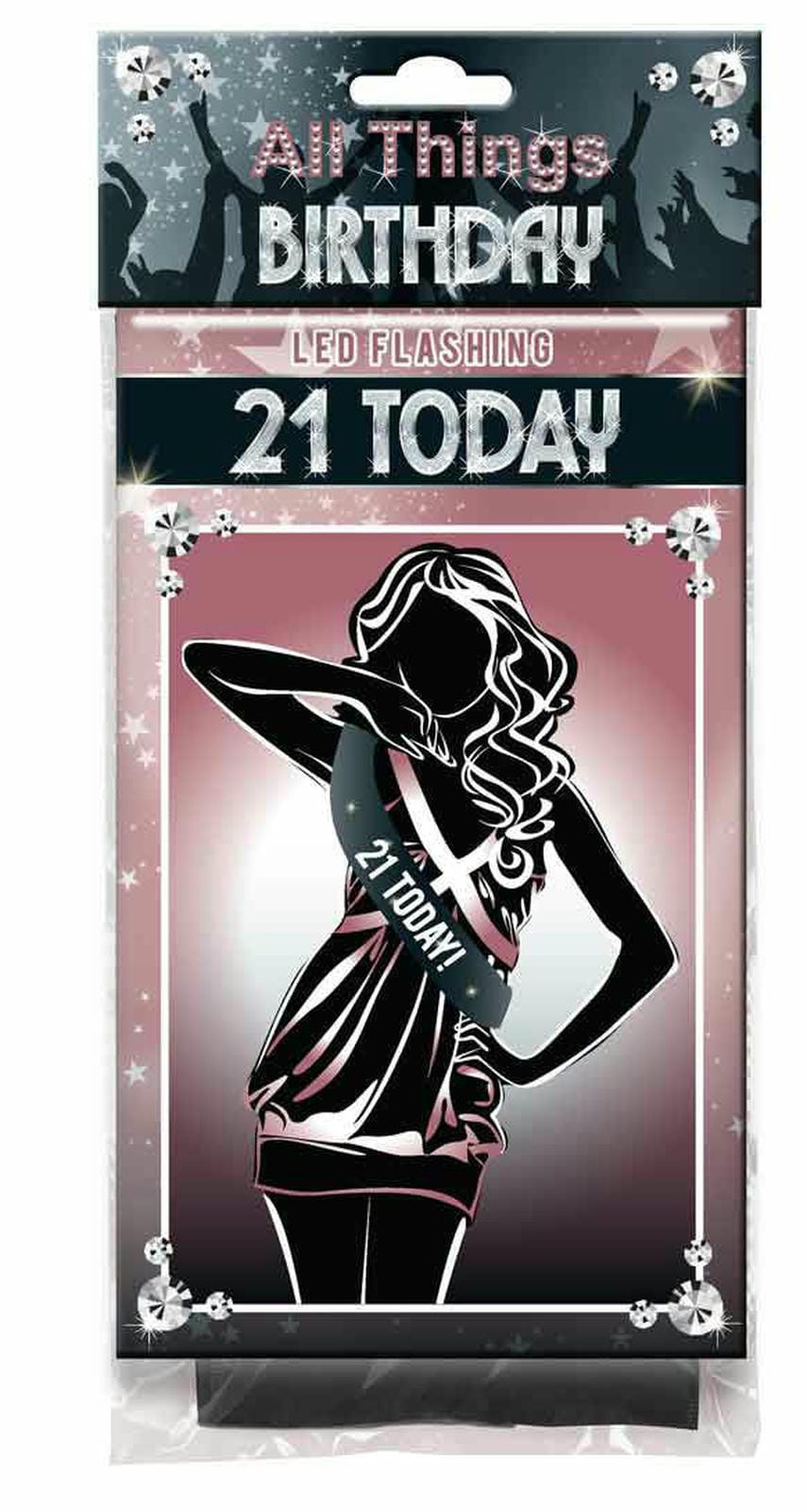 BLACK 21ST FLASHING SASH 