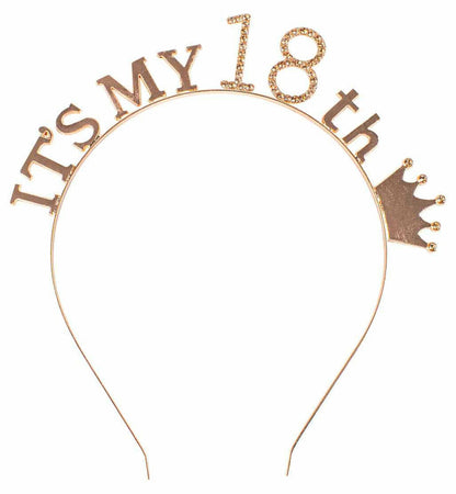ITS MY 18TH ROSE GOLD HEAD BAND 