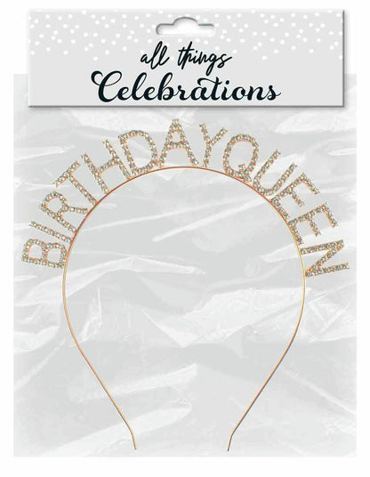 ROSE GOLD BIRTHDAY QUEEN HEADBAND 