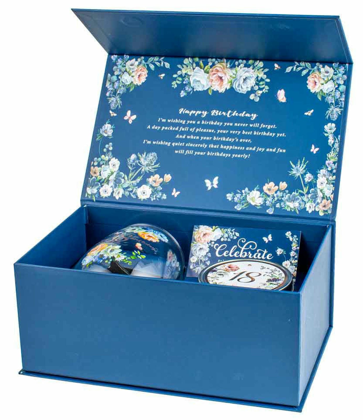 18TH GIFT SET STEMLESS GLASS AND CANDLE 